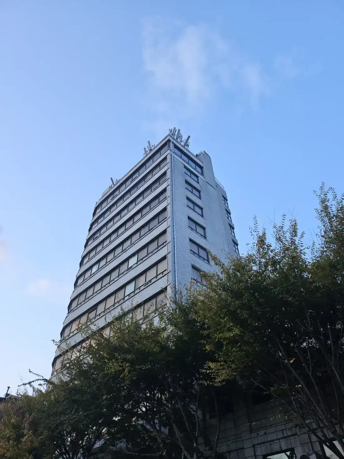 처마 선홈통설치 — 외벽 따라 수직으로 내려오는 자재